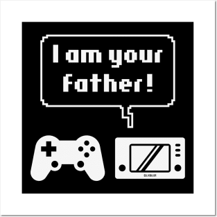 Controller Game Console Icons (I Am Your Father! / White) Posters and Art